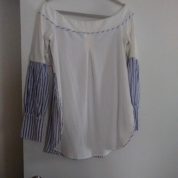 Free People Tops - NWT  New Free People Blue and White Striped Long Sleeves Top Size M